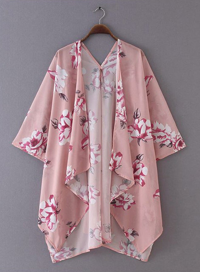 Floral Printed Cover Up Pink/White - Image 2