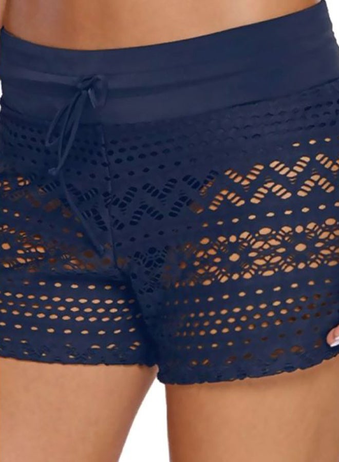 Lace Detailed Swim Shorts Dark Blue  - Image 3