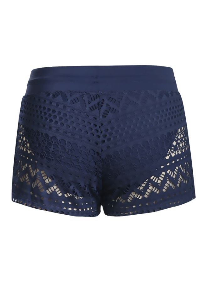 Lace Detailed Swim Shorts Dark Blue  - Image 2