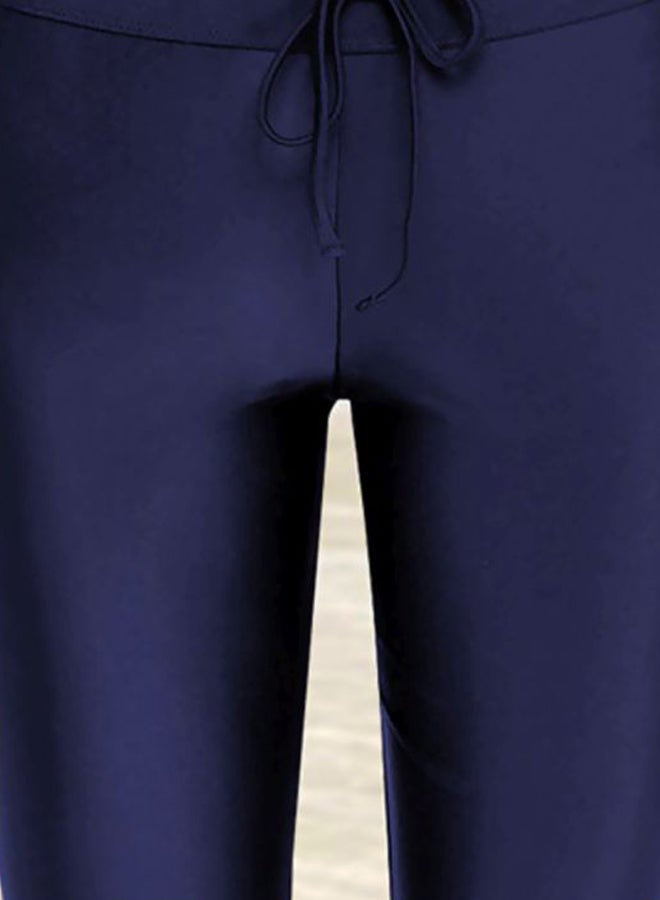 Generic - Tie Waist Skinny Fit Swim Shorts Dark Blue - Image 1
