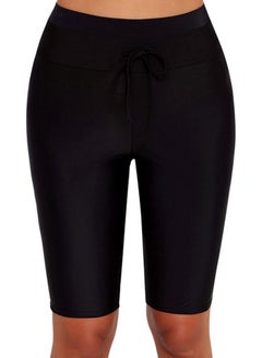 Generic Tie Waist Skinny Fit Swim Shorts Black  - Image 1
