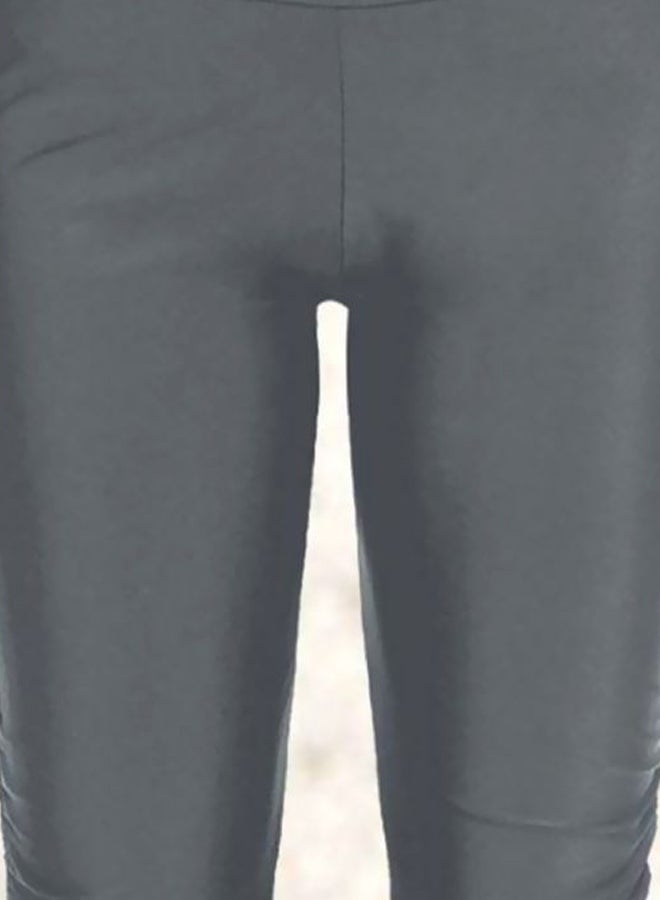 Generic - Tie Waist Skinny Fit Swim Shorts Grey - Image 1