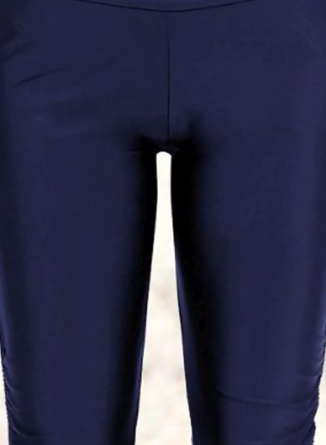 Generic - Tie Waist Skinny Fit Swim Shorts Blue - Image 1
