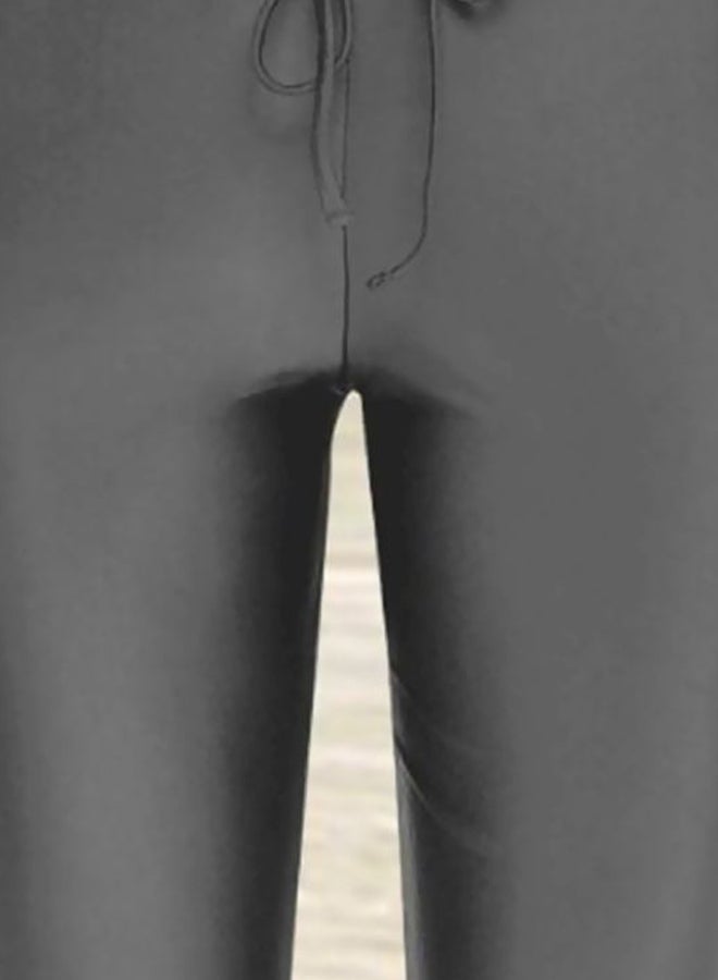 Tie Waist Skinny Fit Swim Shorts Grey - Image 3