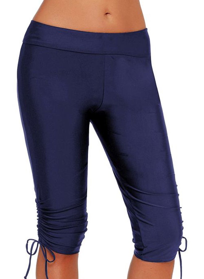 Generic - Tie Waist Skinny Fit Swim Shorts Blue - Image 1