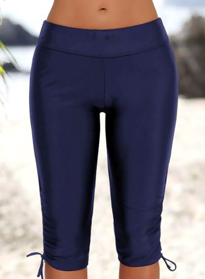 Generic - Tie Waist Skinny Fit Swim Shorts Blue - Image 1