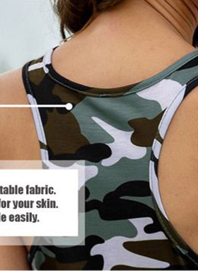 Camouflage Pattern Tank Top Dark Green/Black/Brown  - Image 2