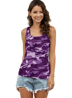 Camouflage Pattern Tank Top Purple
