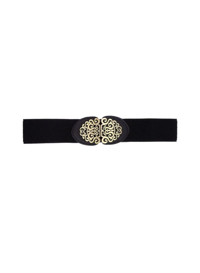 Generic Vintage Deisgn Elastic Waistband Belt Black/Gold  - Image 2