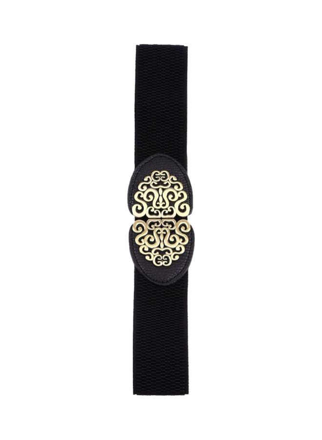 Generic Vintage Deisgn Elastic Waistband Belt Black/Gold  - Image 1