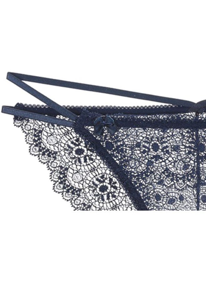Generic Lace Detailed Lingerie Bottoms Navy Blue  - Image 2