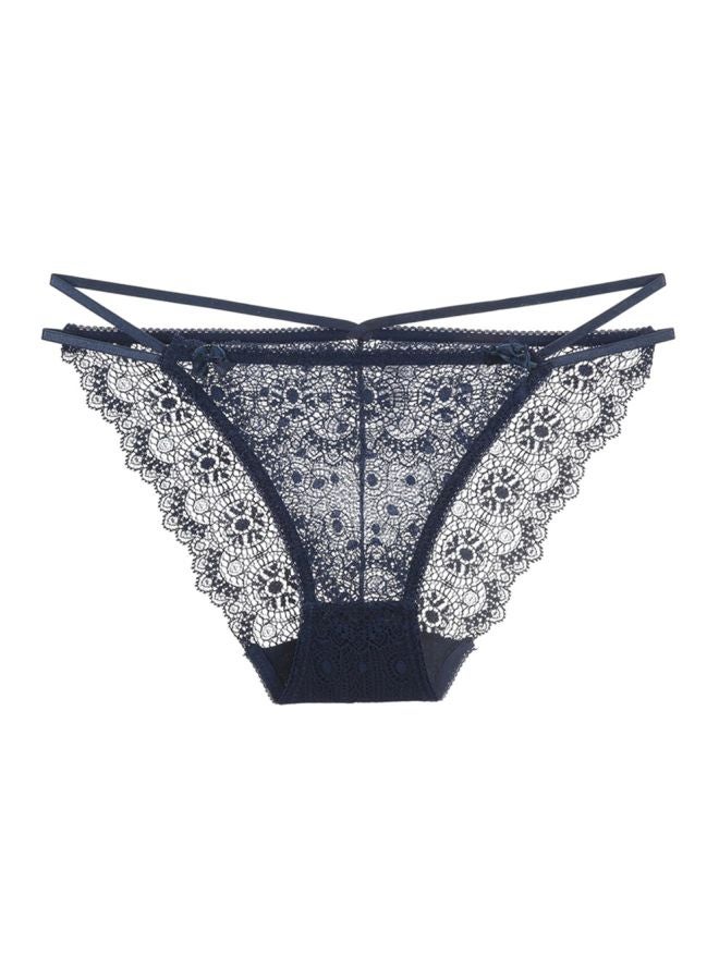 Generic Lace Detailed Lingerie Bottoms Navy Blue  - Image 1