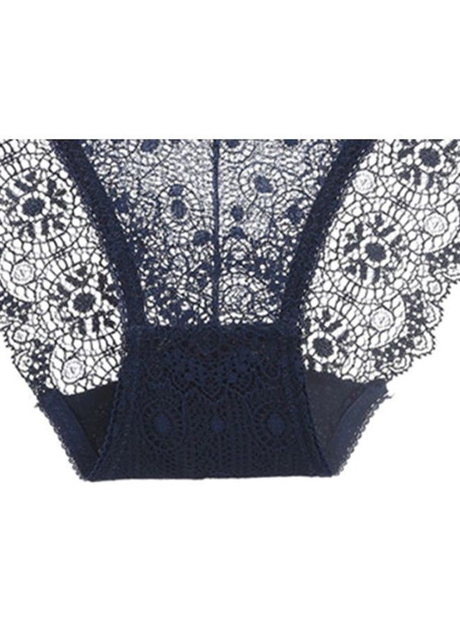 Generic Lace Detailed Lingerie Bottoms Navy Blue  - Image 3