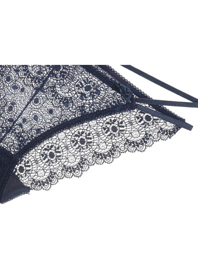 Generic Lace Detailed Lingerie Bottoms Navy Blue  - Image 4