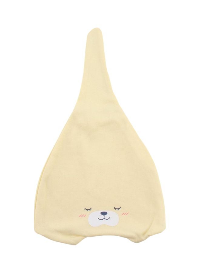 Sleeping Chapeau Knit Beanie Yellow/White  - Image 1