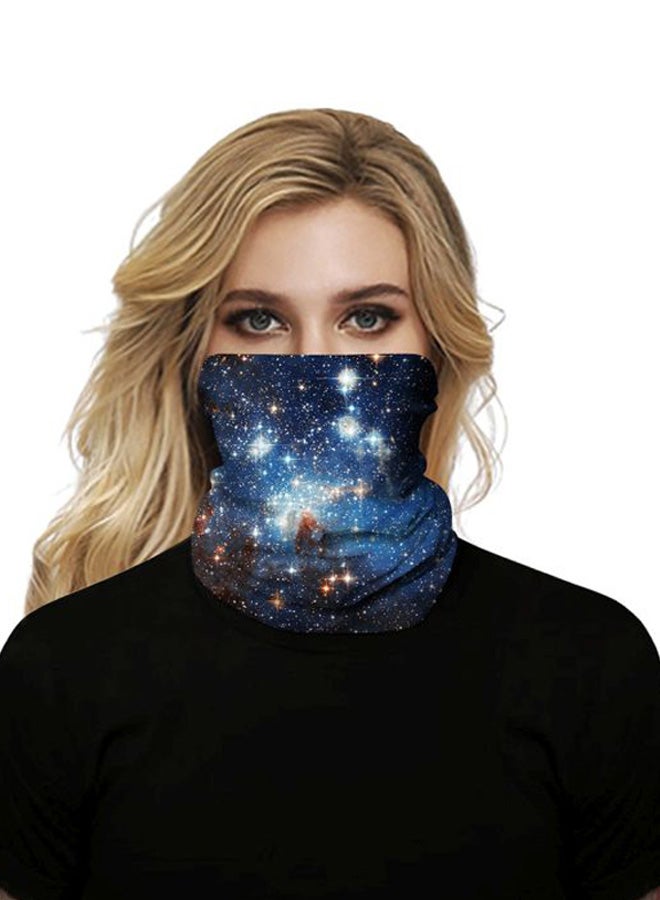 3D Art Printed Seamless Scarf Blue/White/Yellow  - Image 2