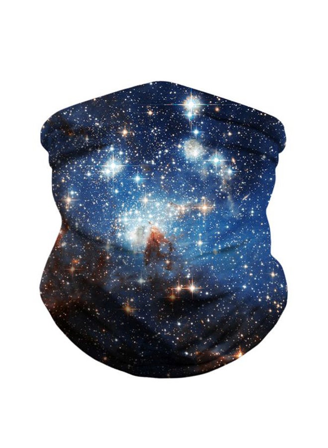 3D Art Printed Seamless Scarf Blue/White/Yellow  - Image 1