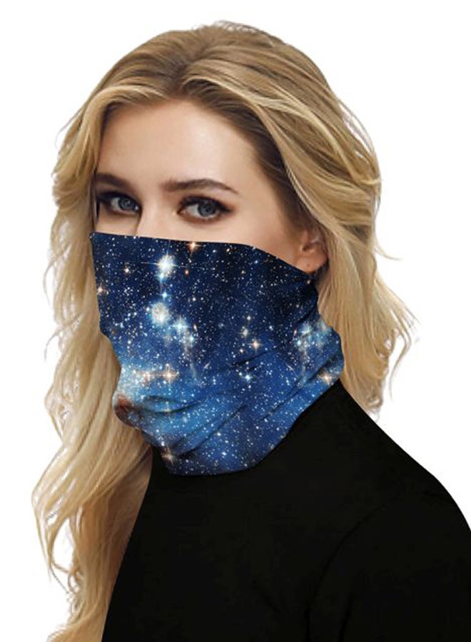 3D Art Printed Seamless Scarf Blue/White/Yellow  - Image 3