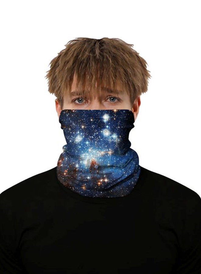 3D Art Printed Seamless Scarf Blue/White/Yellow  - Image 5
