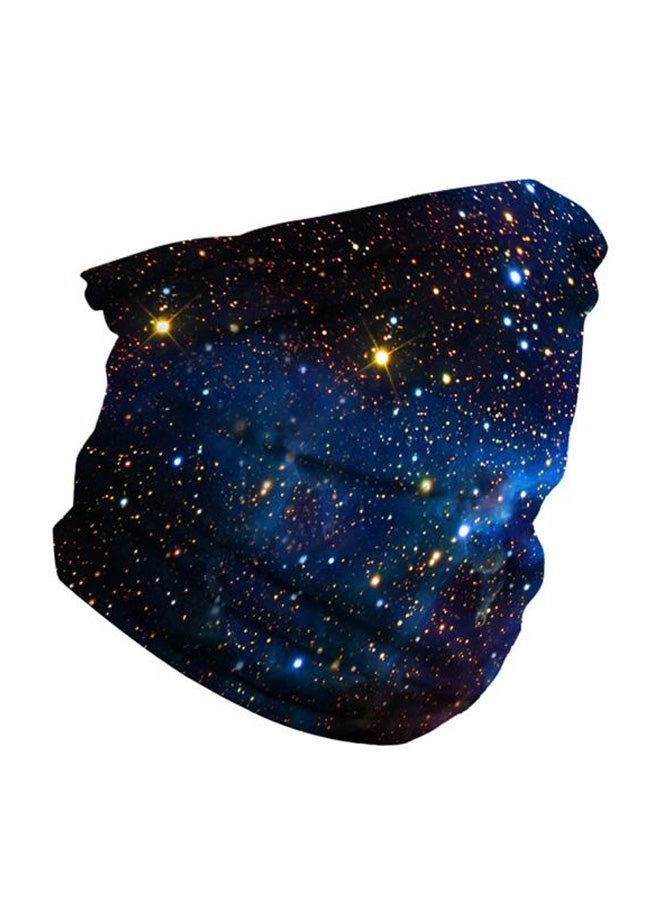 3D Art Printed Seamless Scarf Blue/Black/Yellow  - Image 1