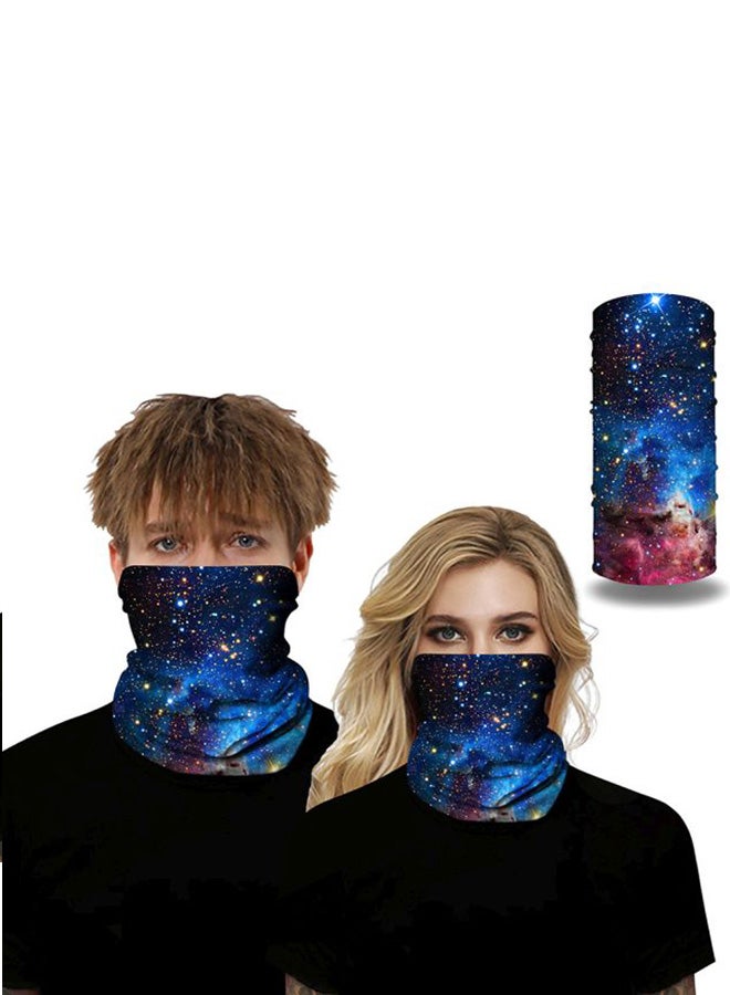 3D Art Printed Seamless Scarf Blue/Black/Yellow  - Image 3