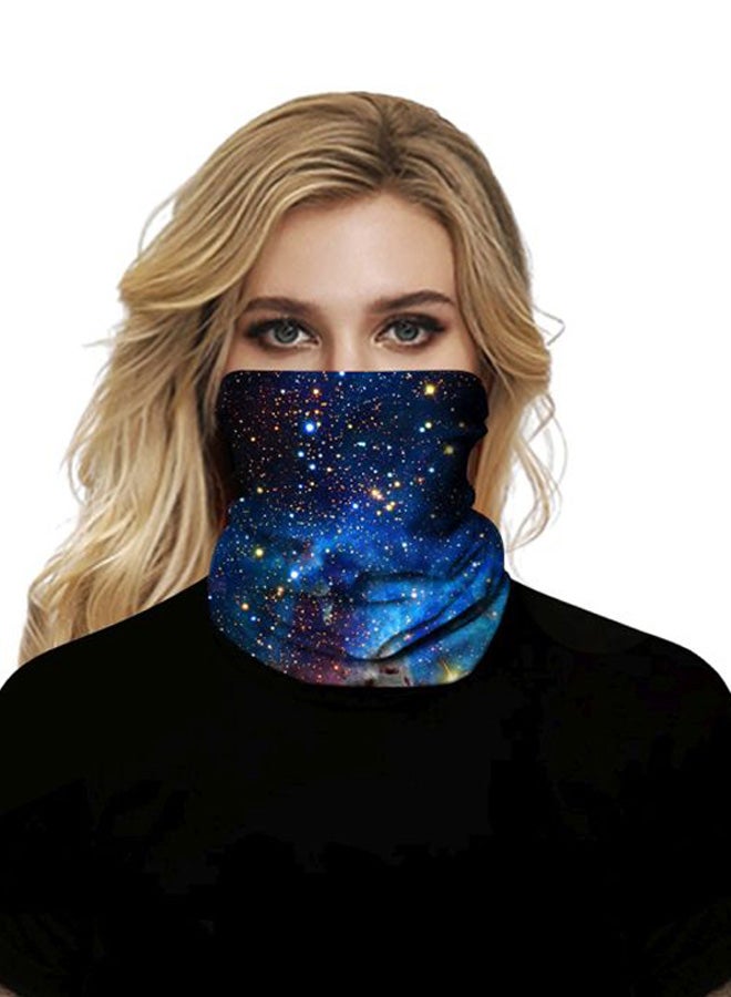3D Art Printed Seamless Scarf Blue/Black/Yellow  - Image 4