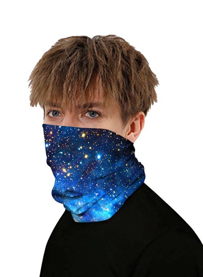 3D Art Printed Seamless Scarf Blue/Black/Yellow  - Image 5