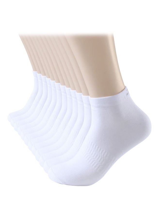 Generic 12 Pairs Of Solid Ankle Length Socks White  - Image 1
