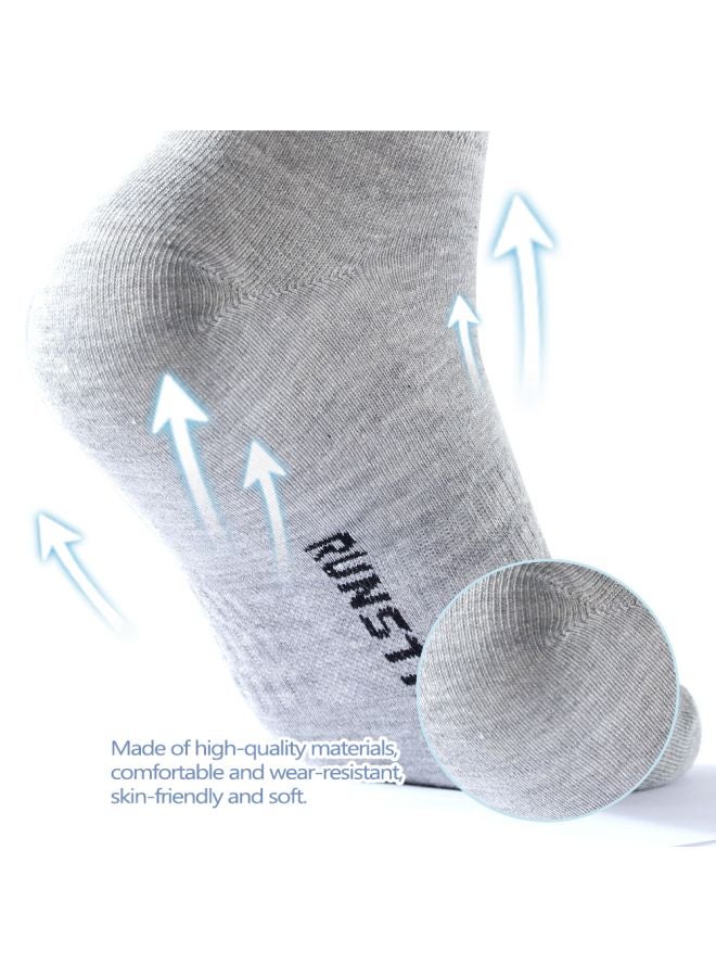 12 Pairs Of Solid Ankle Length Socks Grey - Image 3