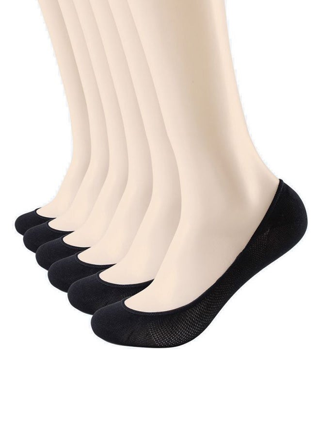 6 Pair Of Solid No Show Socks Black - Image 1