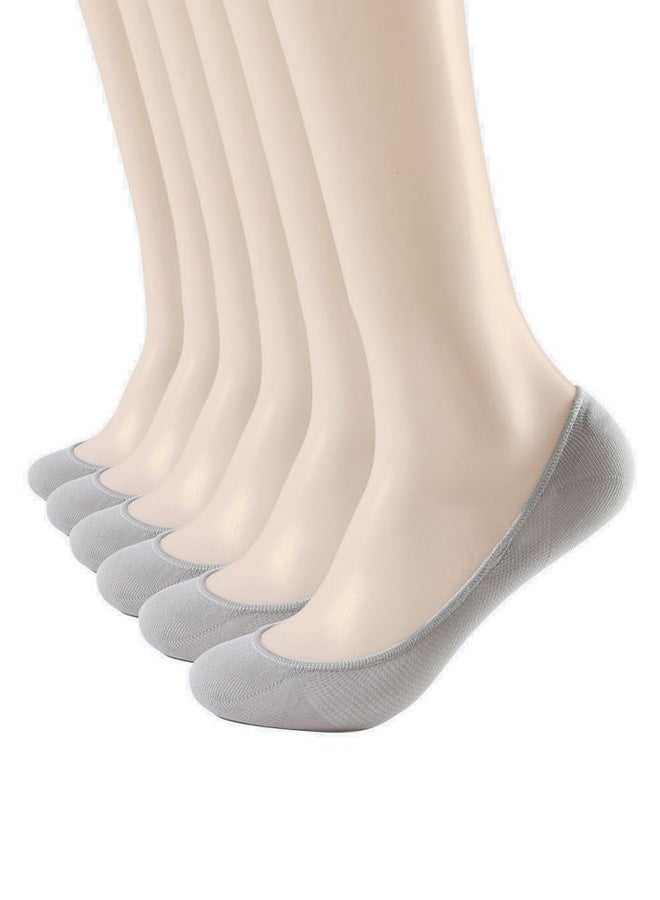 6 Pair Of Solid No Show Socks Grey - Image 1