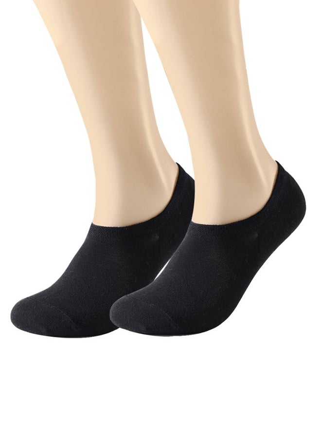 6 أزواج من الجوارب الخفية بتصميم تحت الكاحل أسود - Image 1