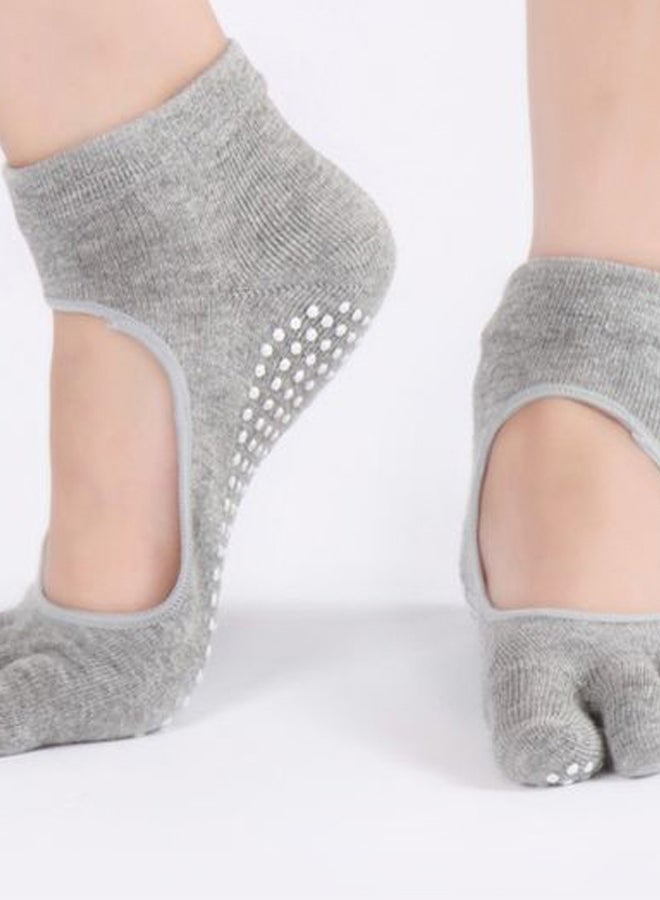 Anti-Slip Yoga Socks Light Grey  - Image 2