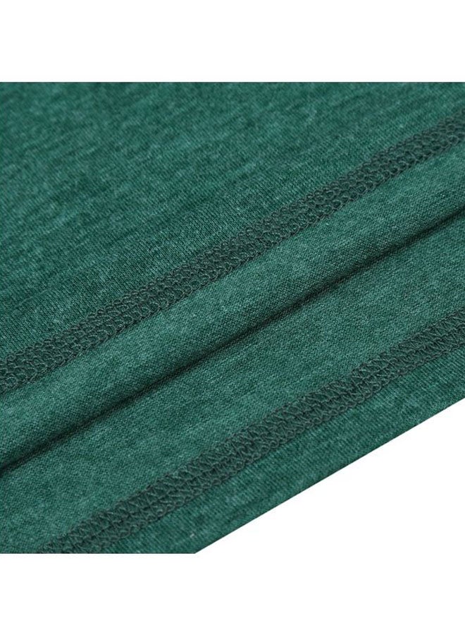 Solid Henley Neck T-Shirt Green  - Image 3