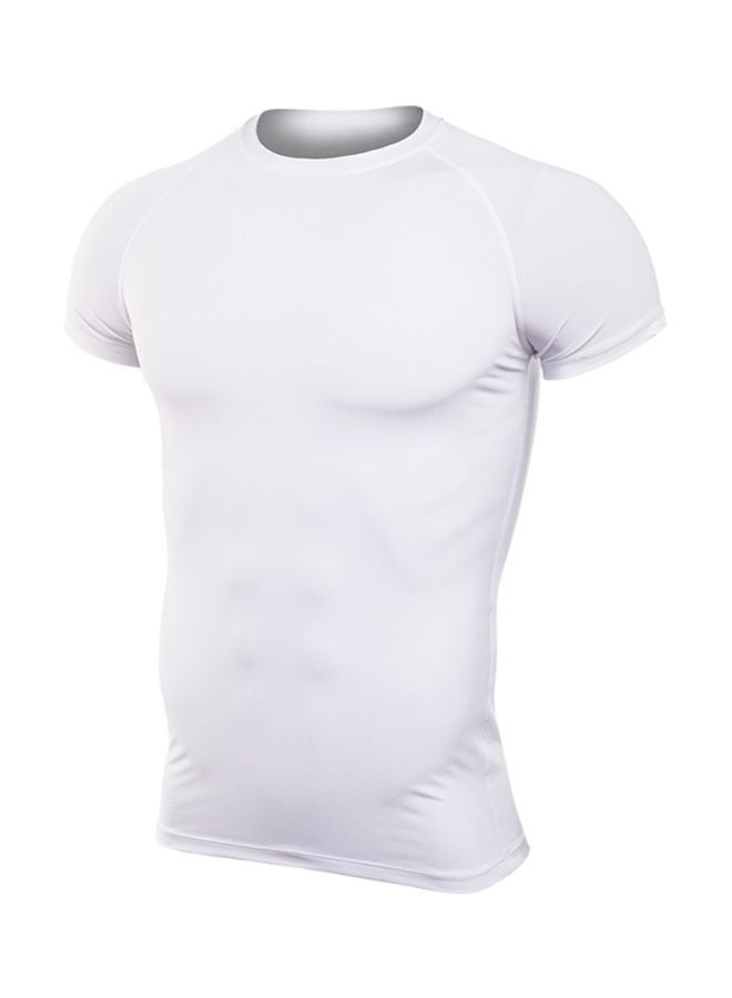Solid Crew Neck T-Shirt White  - Image 3