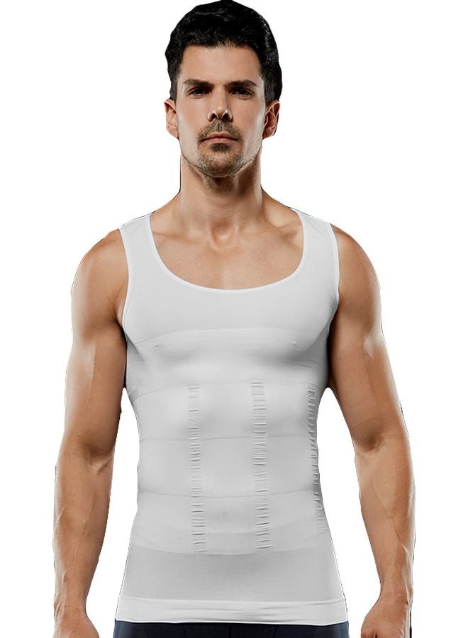 Tight Fitting Belly Chest Slimming Vest White  - Image 1