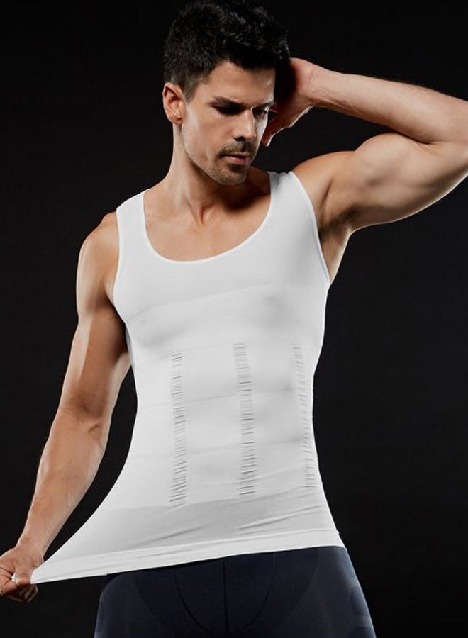 Tight Fitting Belly Chest Slimming Vest White  - Image 3