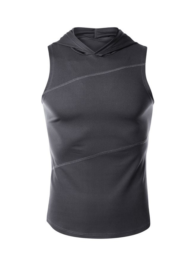 Athletic Hooded Vest Grey  - Image 1