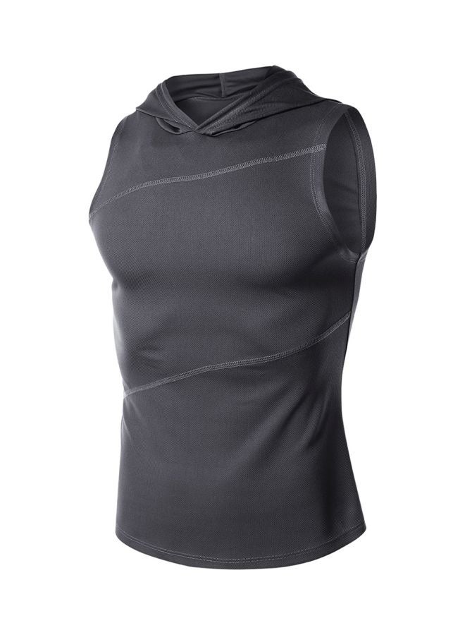 Athletic Hooded Vest Grey  - Image 2