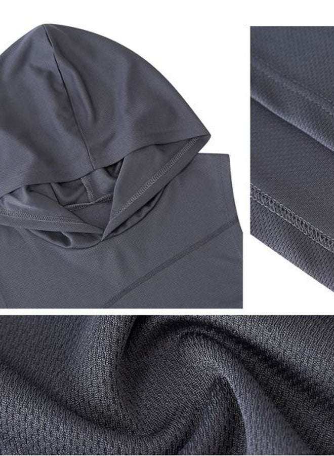 Athletic Hooded Vest Grey  - Image 3