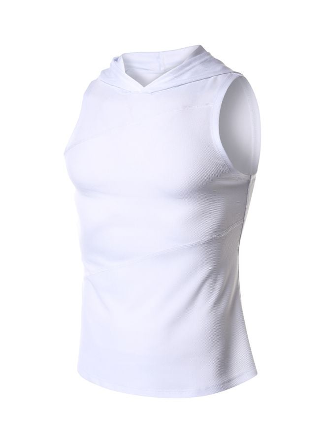 Athletic Hooded Vest White  - Image 1