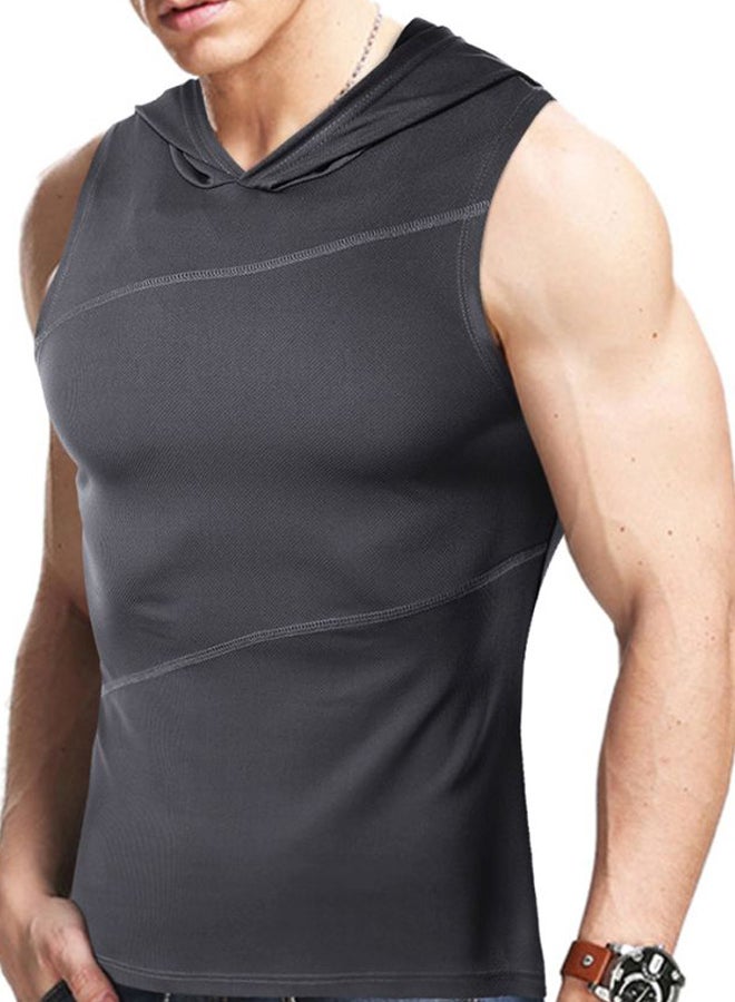 Athletic Hooded Vest Grey  - Image 4