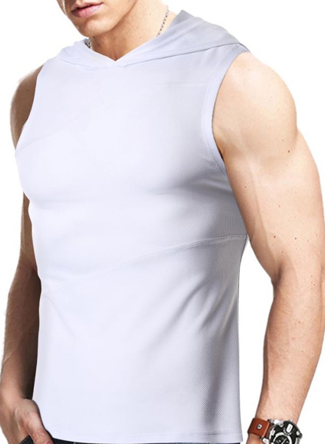 Athletic Hooded Vest White  - Image 4
