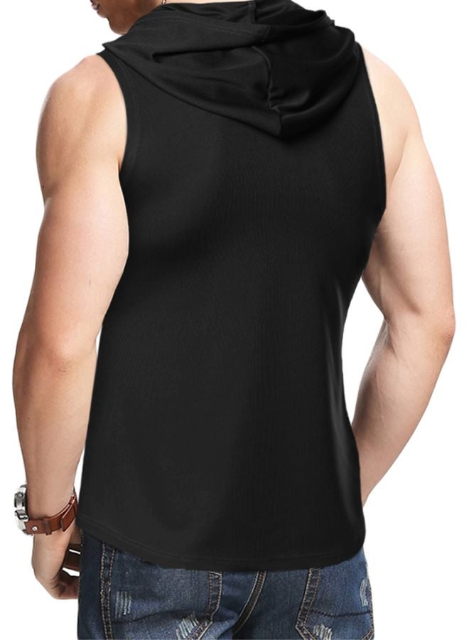 Athletic Hooded Vest Black  - Image 2