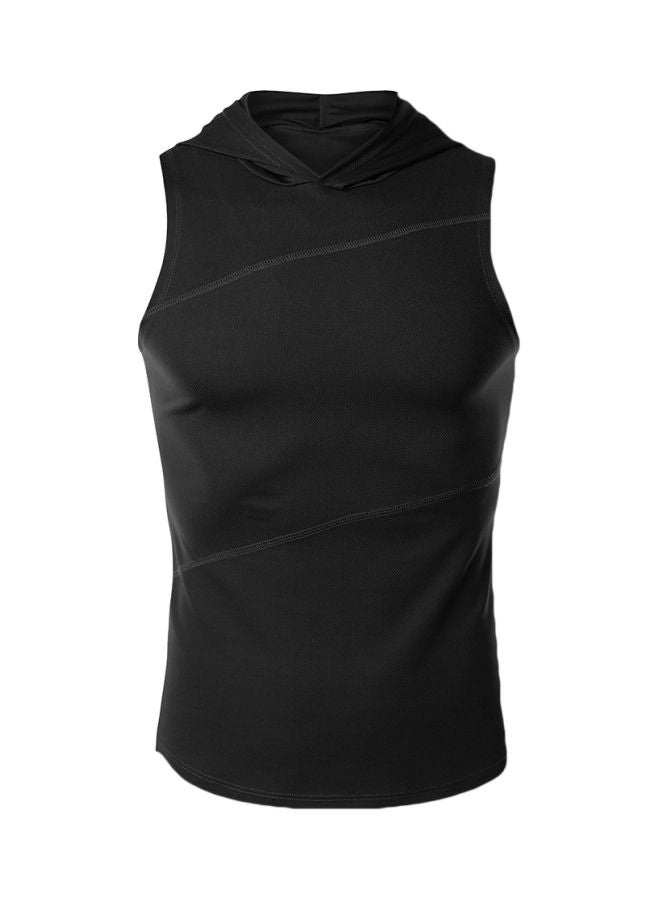 Athletic Hooded Vest Black  - Image 1