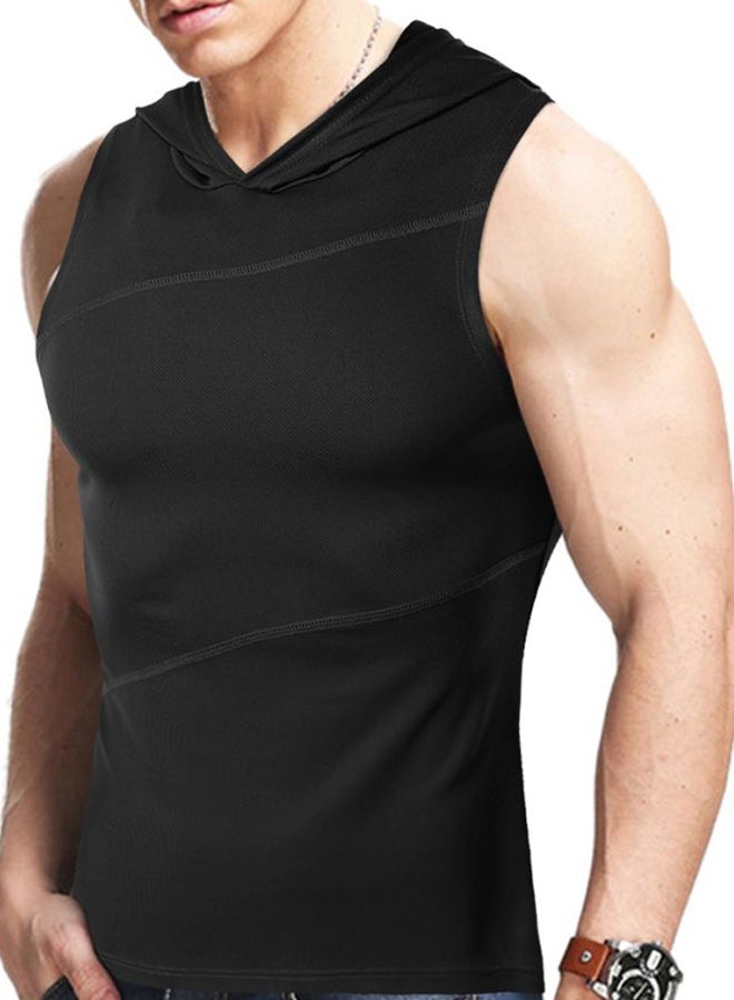Athletic Hooded Vest Black  - Image 3