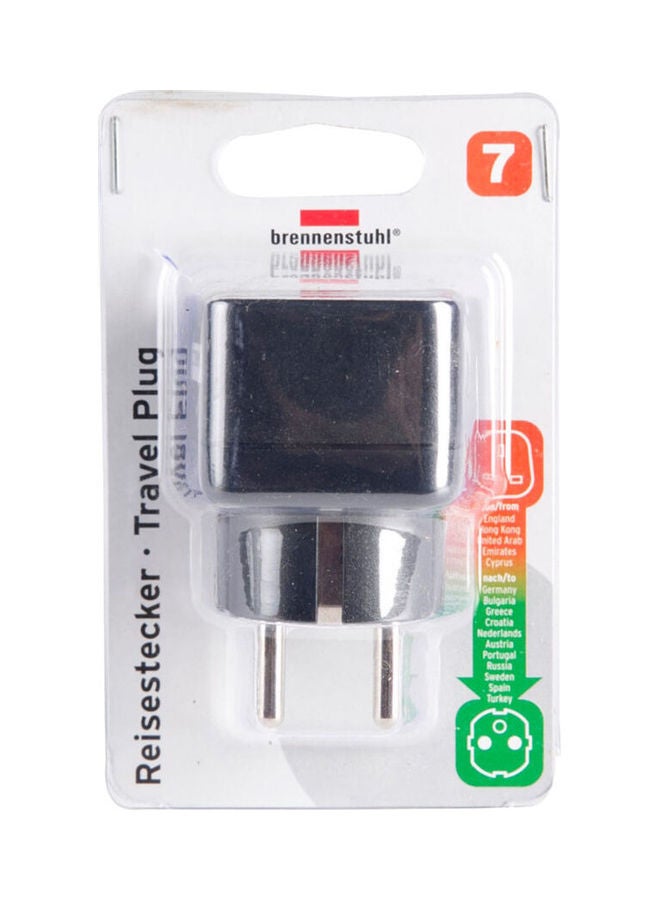 Brennenstuhl 3-Pin To 2-Pin Earthed Travel Adapter Multicolour 