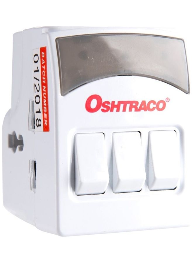 OSHTRACO 3-Way Switched Bs Multi Adaptor Plug Multicolour  - Image 1