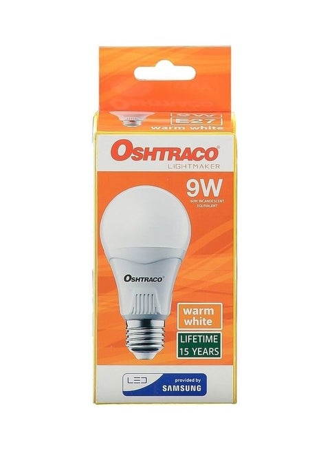 مصباح LED  بقدرة 9 وات طرازE27 أبيض