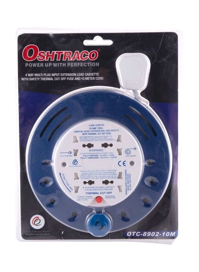 OSHTRACO 4-Socket Cassette Extension Lead Multicolour